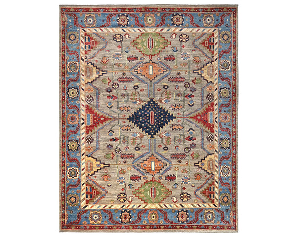 8x10 Light Brown Aryana Afghan Hand Knotted Veg Dye Wool Area Rug